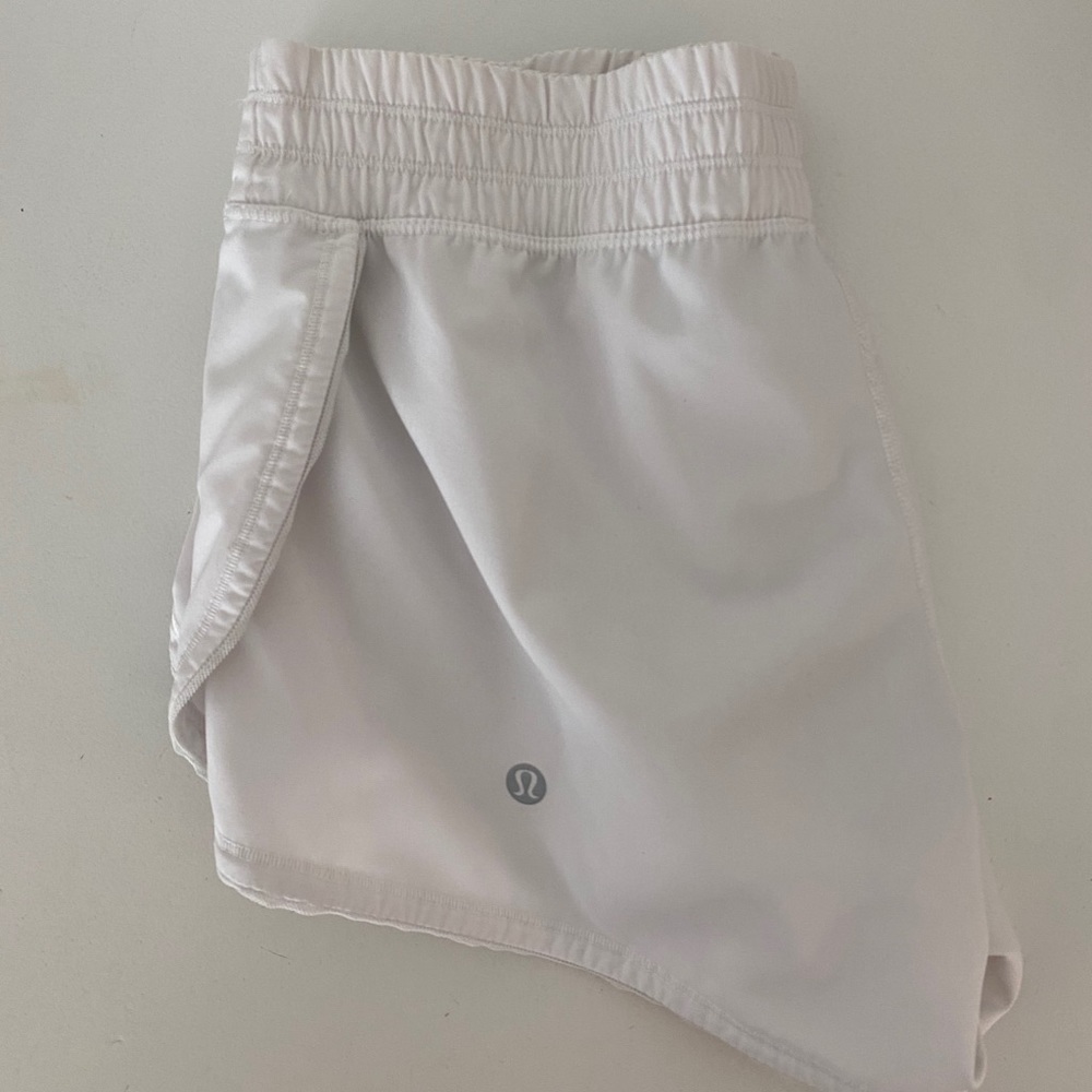 Lululemon white hotty hot shorts with side slit
